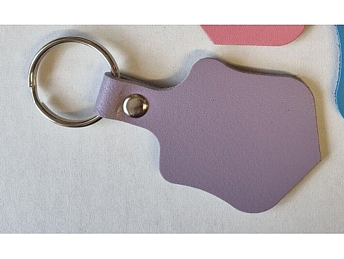 Purple - Real Leather Key Fob - Shield